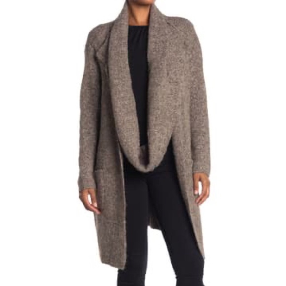 Vertigo New Womans Cowl Scarf Open Cardigan Brown